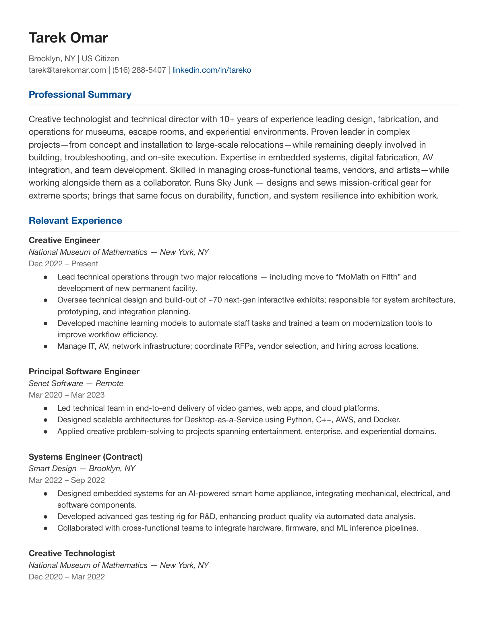 Resume Page 1