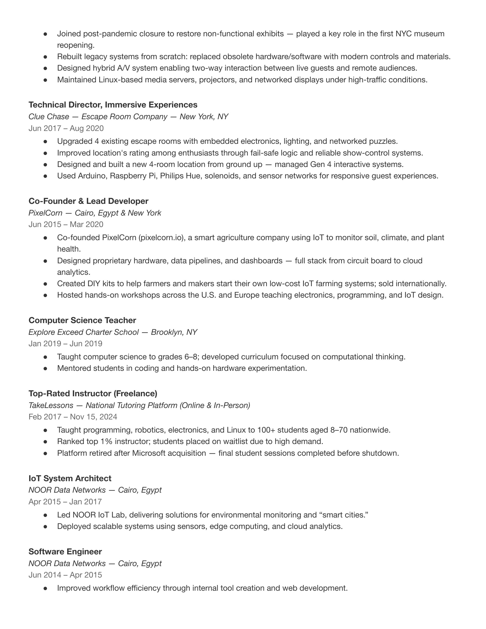 Resume Page 2